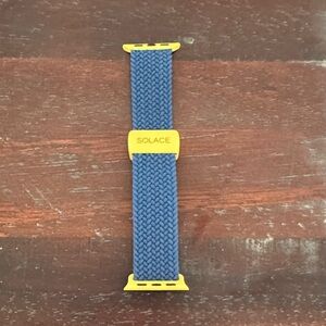 Solace Blue Braided Watch Band with Yellow Accents